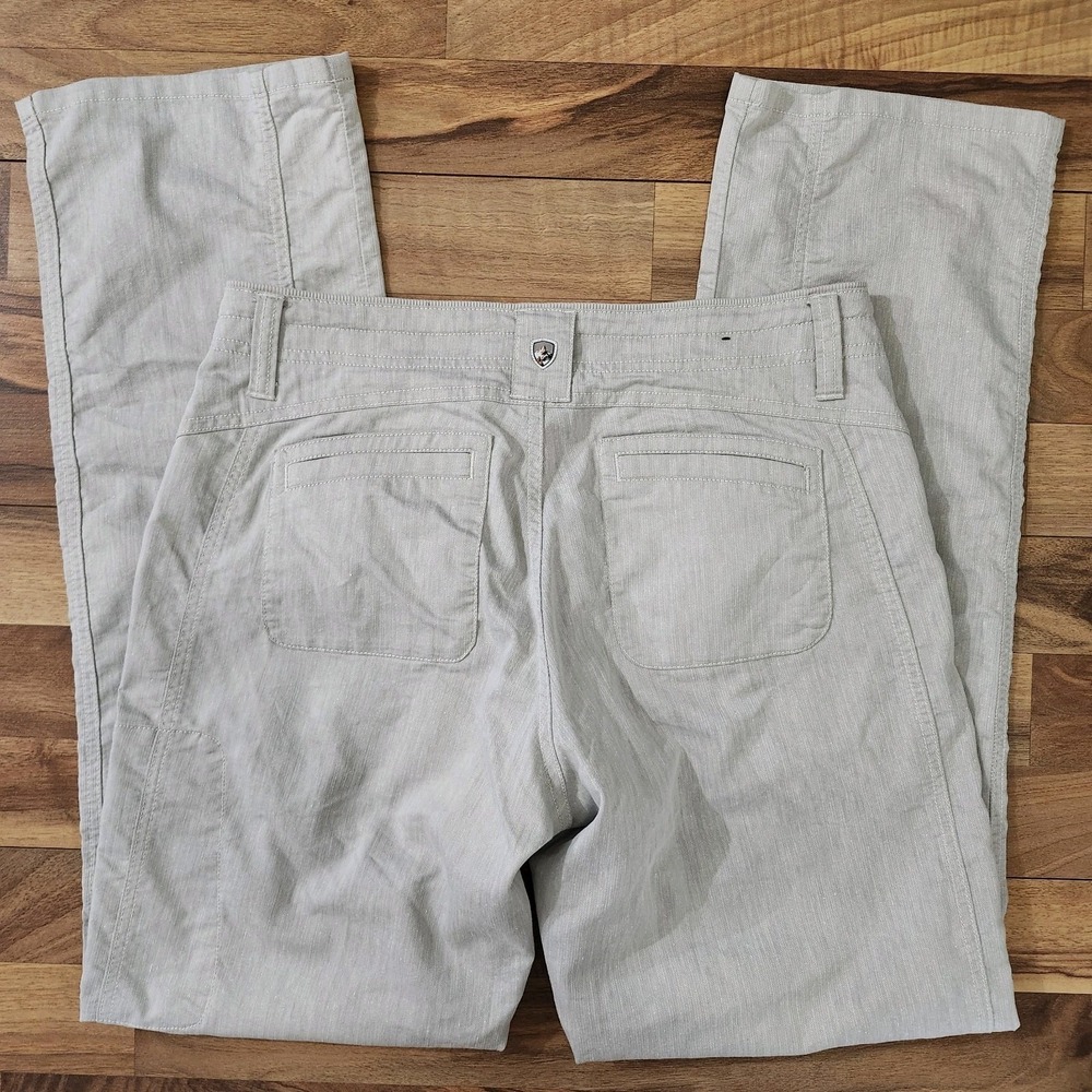 Kuhl Cabo Linen Blend Pants Birch Womens 6 Regular Straight Lightweight Hiking